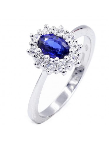 Anello Rosetta Con Zaffiro...